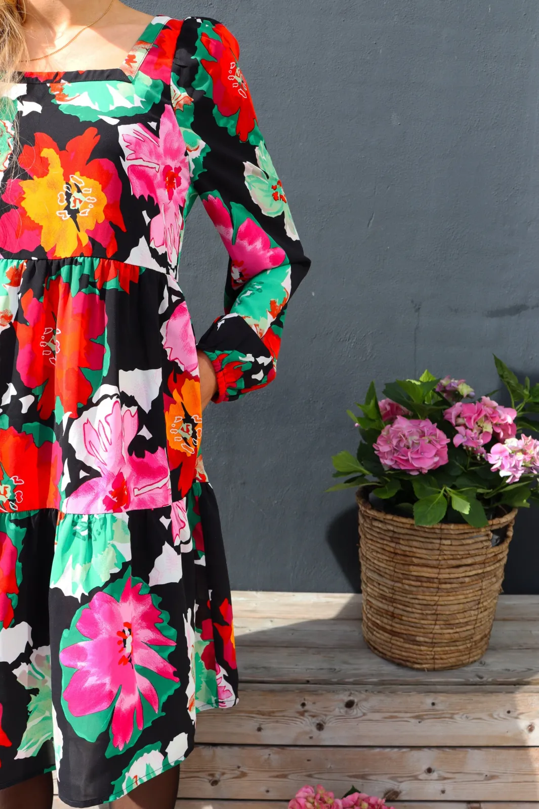 Hot Liberte Cecilie Ls Dress Black Big Flowers