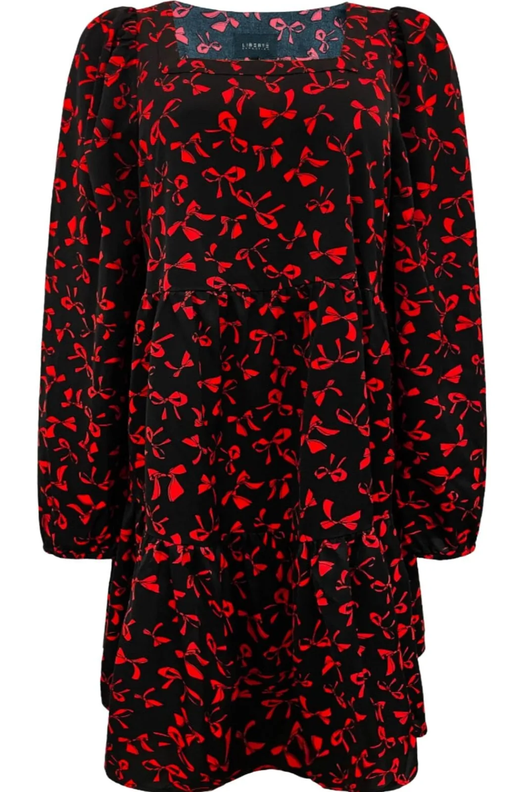 Outlet Liberte Cecilie Ls Dress 22094 Black Red Bow