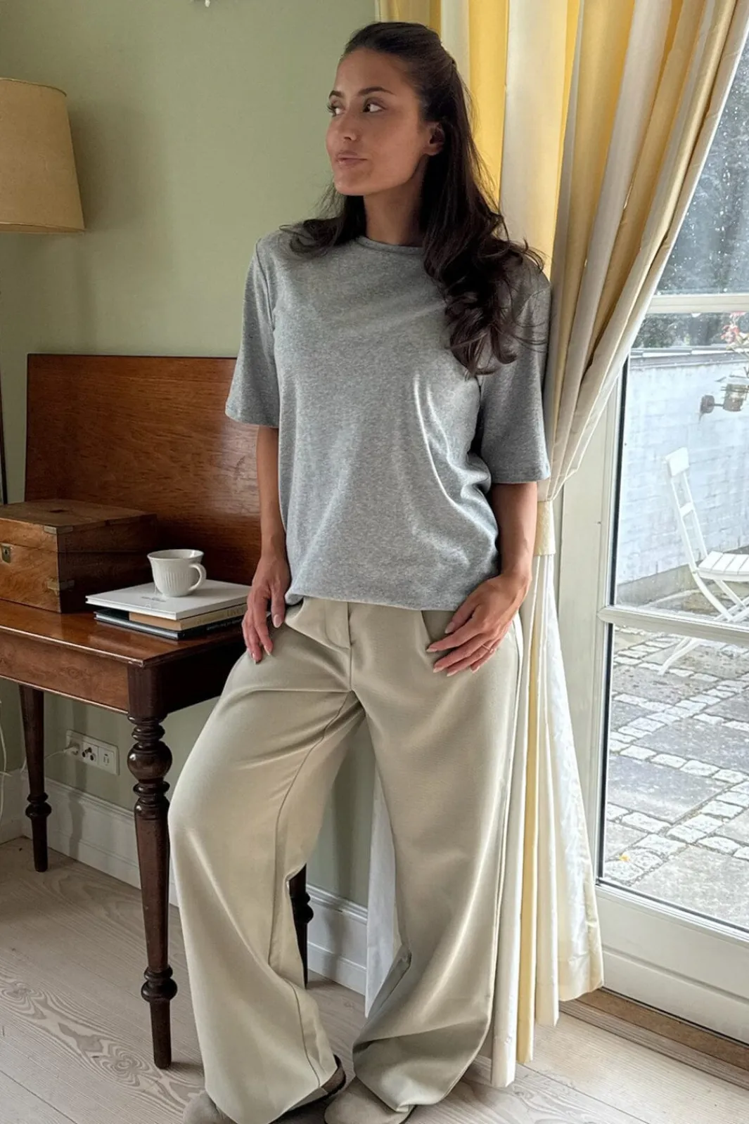 Hot BYIC Celinaic Pants A2351 Dusty Beige