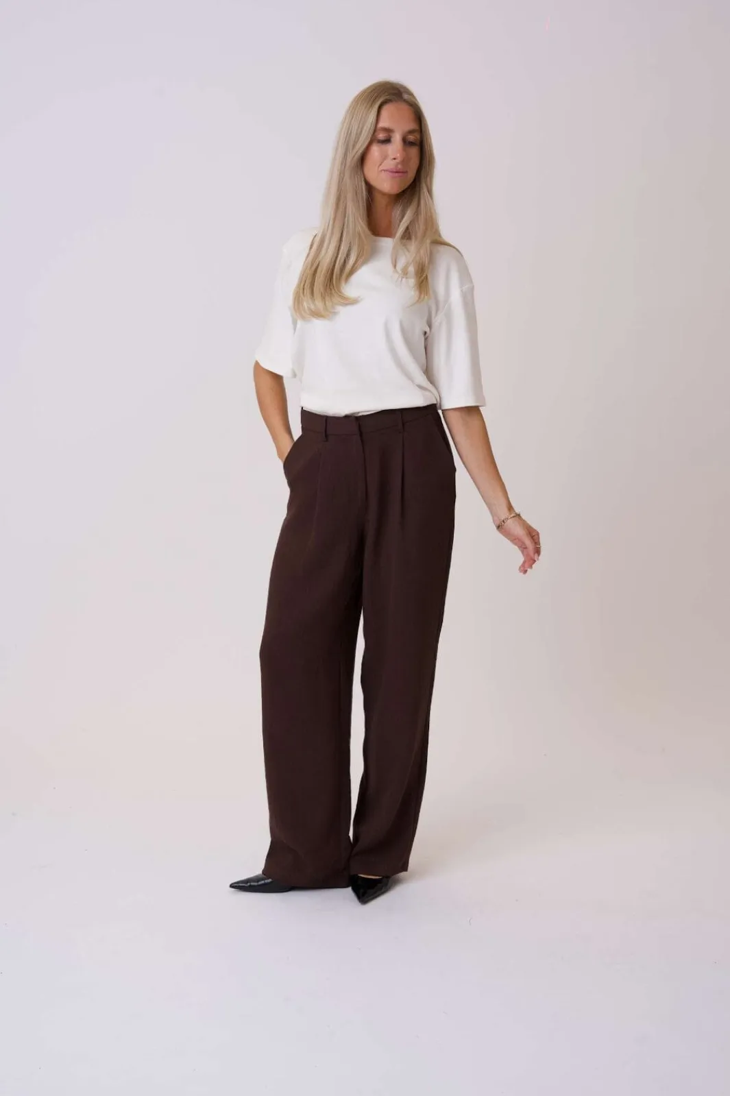 Sale BYIC Celinaic Pants A2351 Dark Brown Texture