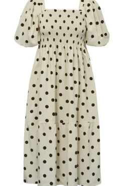 Discount A-View Cheri Dot Dress 186 Sand/Brown