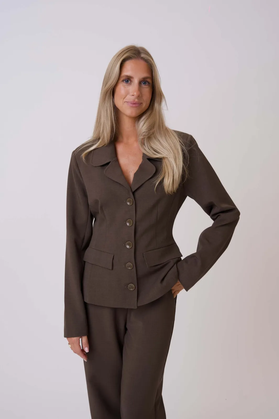 Hot BYIC Claraic Blazer A23904 Dark Brown