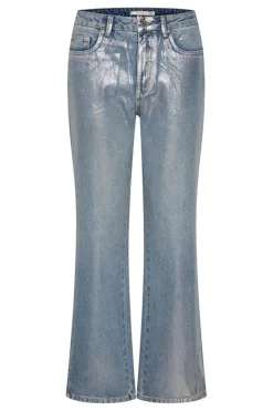 Outlet Gestuz Coatygz Straigt Jeans 10909560 106664 Coated Silver Blue Wash