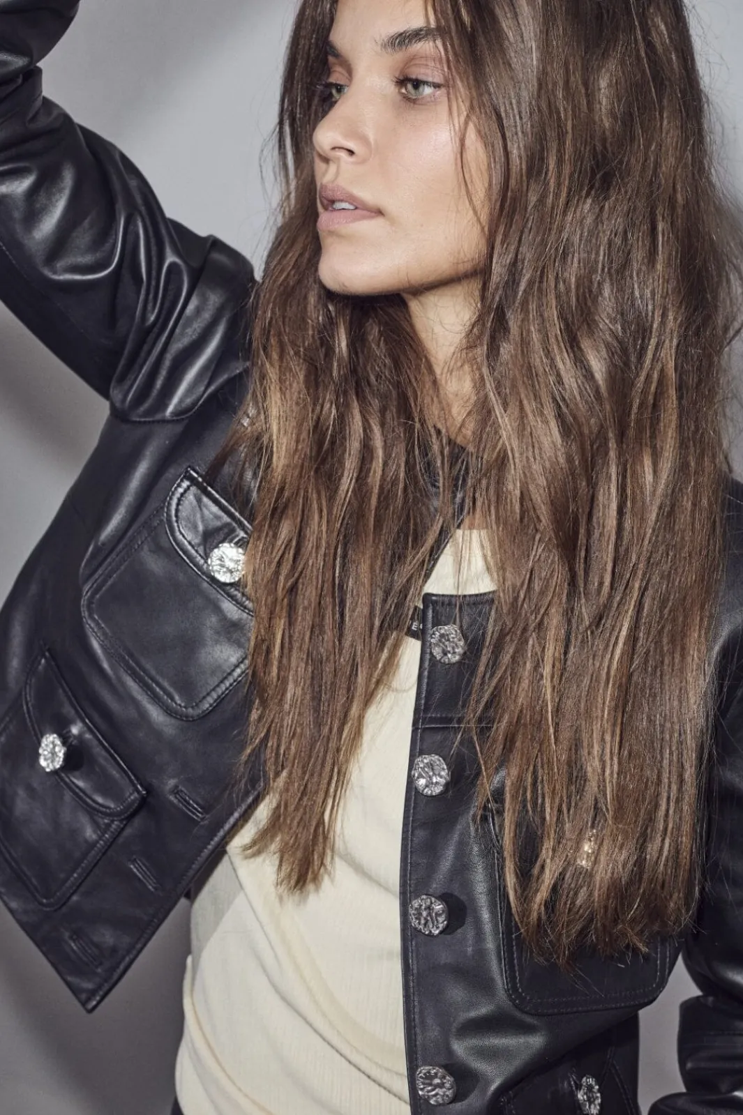 Best Haute L'Amitié Cocktail Leather Jacket HL10008 Black