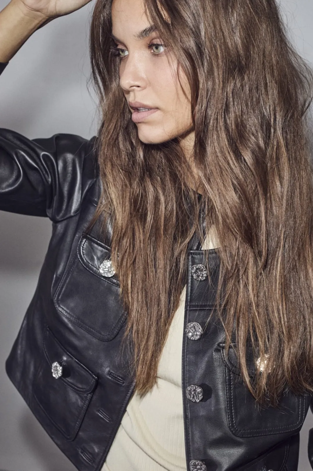 Best Haute L'Amitié Cocktail Leather Jacket HL10008 Black