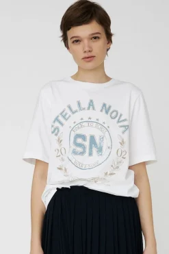 Clearance Stella Nova College T-shirtoj53-1271 001 White