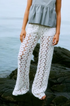 Online Second Female Coralie Knit Pants 59588 Light Grey Melange 7001