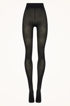 Outlet Wolford Cotton Rib Tights 7005 Black
