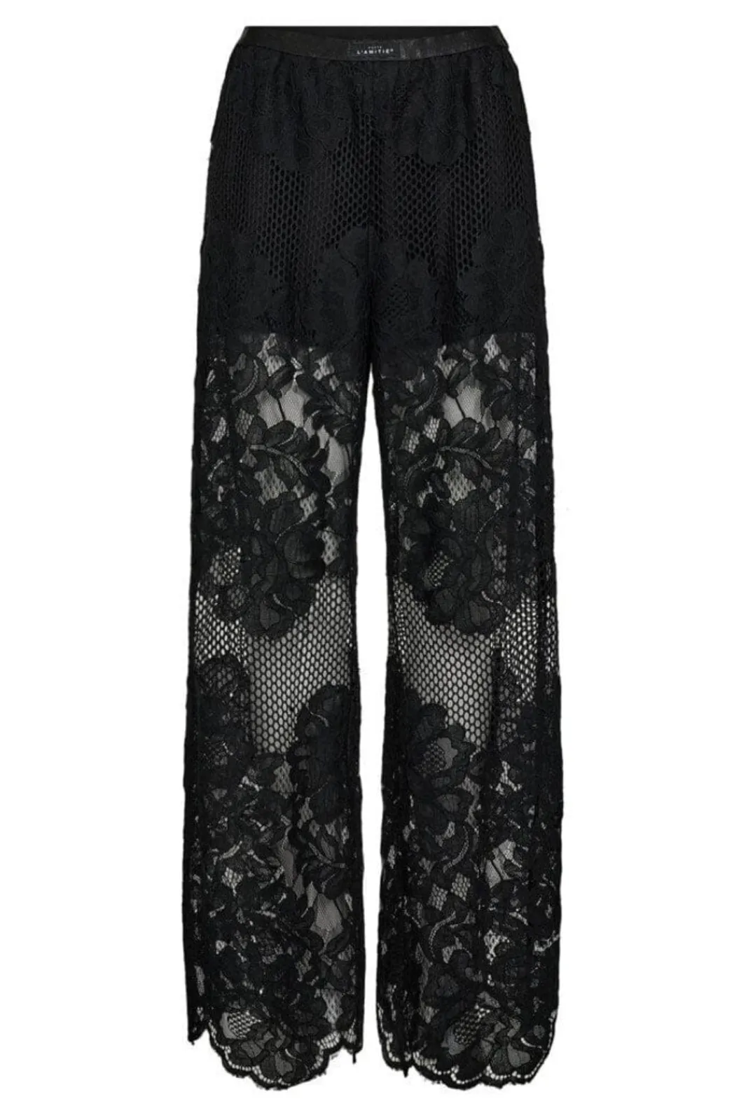 Sale Haute L'Amitié Curvey Lace Hem Pant HL10214 Black
