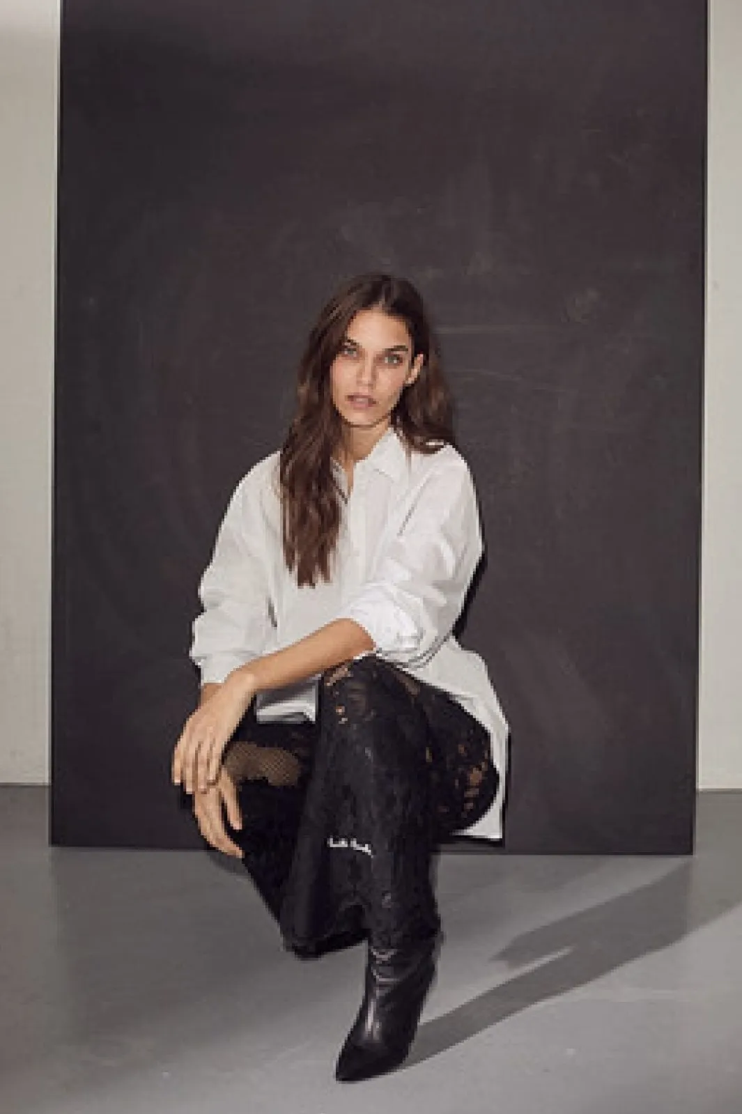 Sale Haute L'Amitié Curvey Lace Hem Pant HL10214 Black