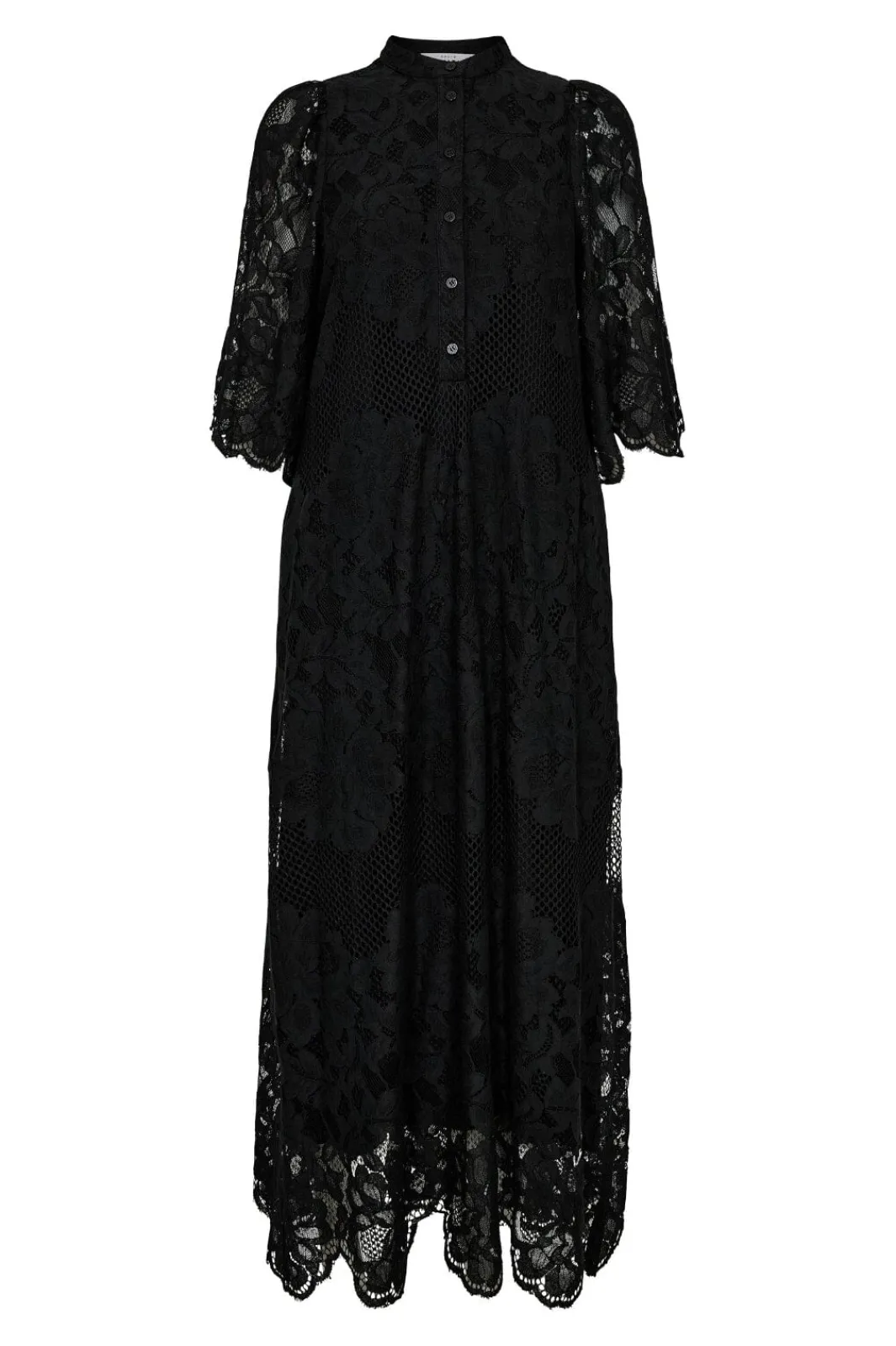 Online Haute L'Amitié Curvey Lace Hem Placket Dress HL10406 Black