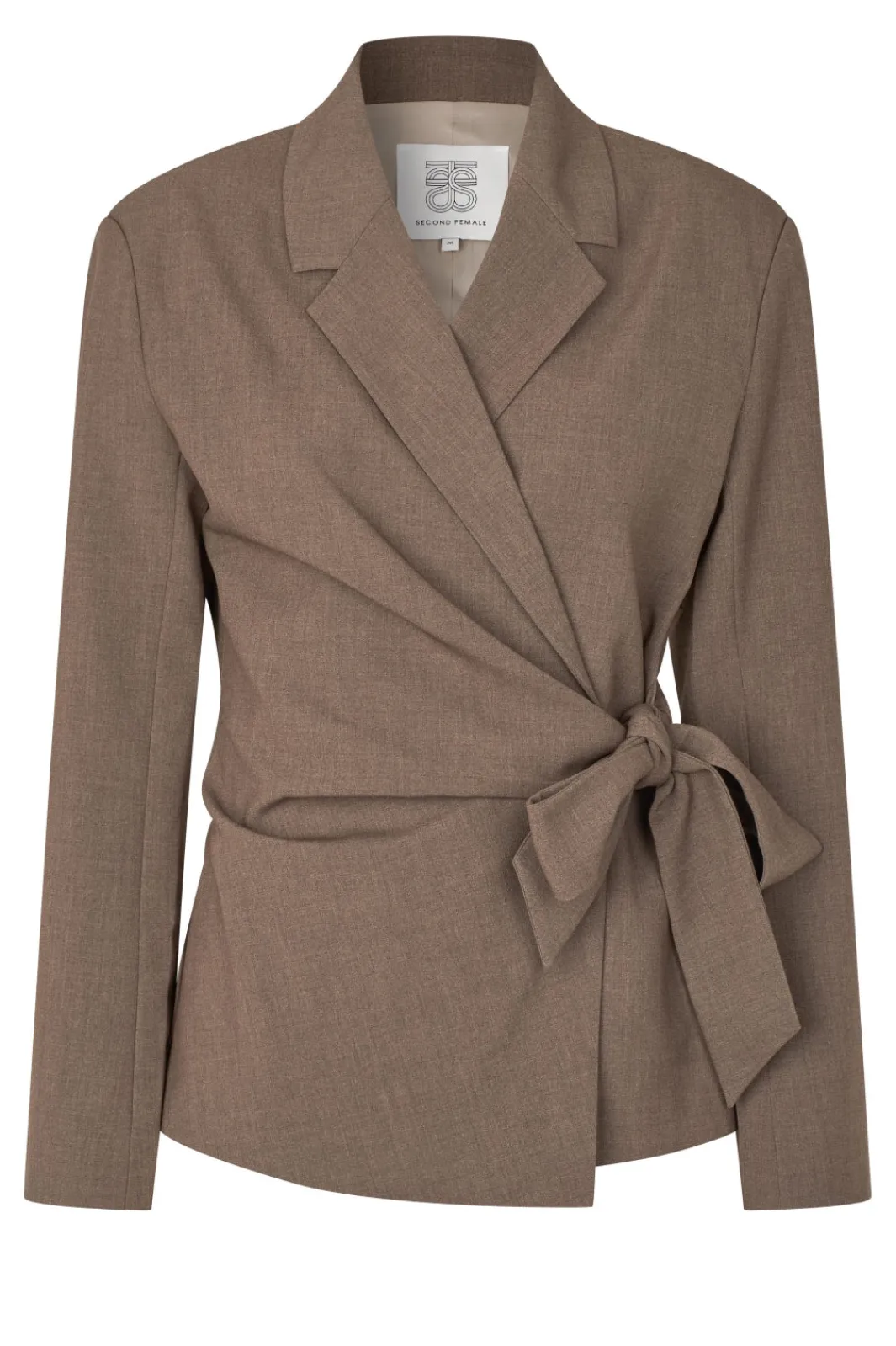 Hot Second Female Dakota Wrap Blazer 60407 6144 Mid Brown Melange