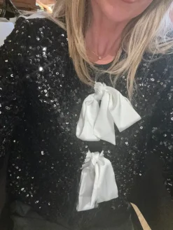 New Valentin Studio Darling Bow jacket (sequins) black w/white