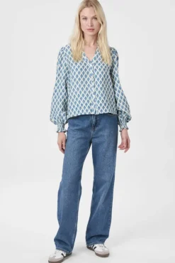 Sale Neo Noir Delsie Print Blouse 166222 407