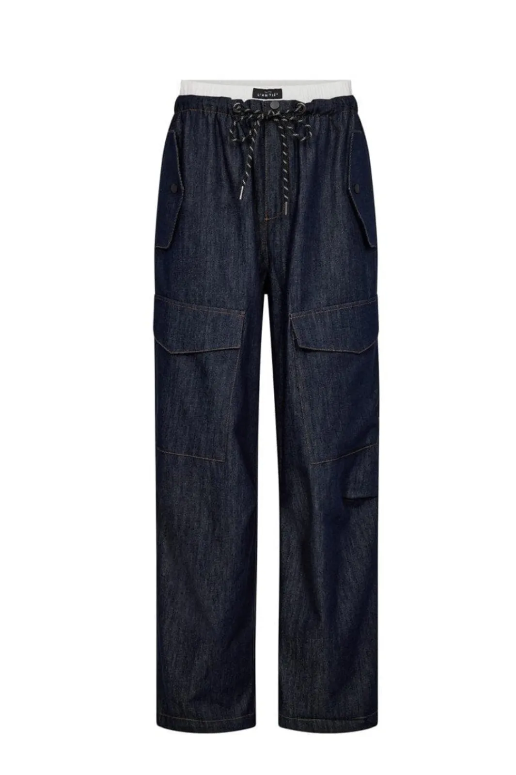 Online Haute L'Amitié Denim Cargo Pull On Tall Trouser HL10356 Dark Denim