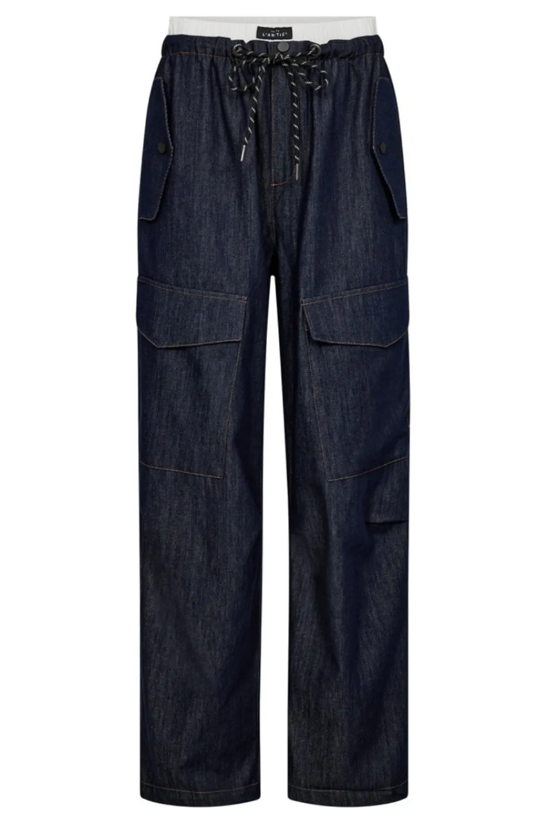 Hot Haute L'Amitié Denim Cargo Pull On Trouser HL10317 Dark Denim