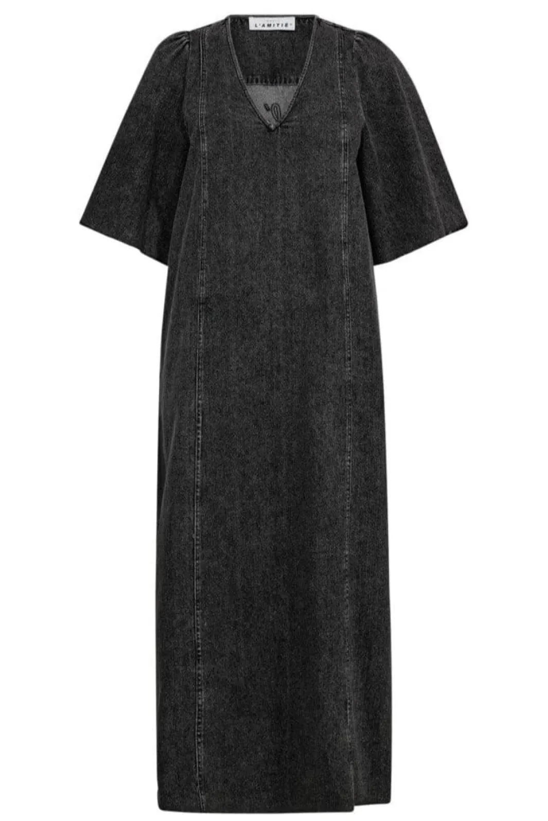 Sale Haute L'Amitié Denim Hem Dress Black HL10357 Washed Black