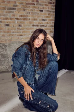 Outlet Haute L'Amitié Denize Button Jeans HL10489 Denim Blue