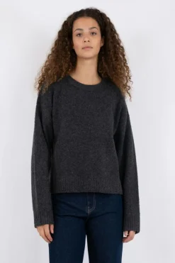 Neo Noir Detri Solid Knit Blouse Antracit