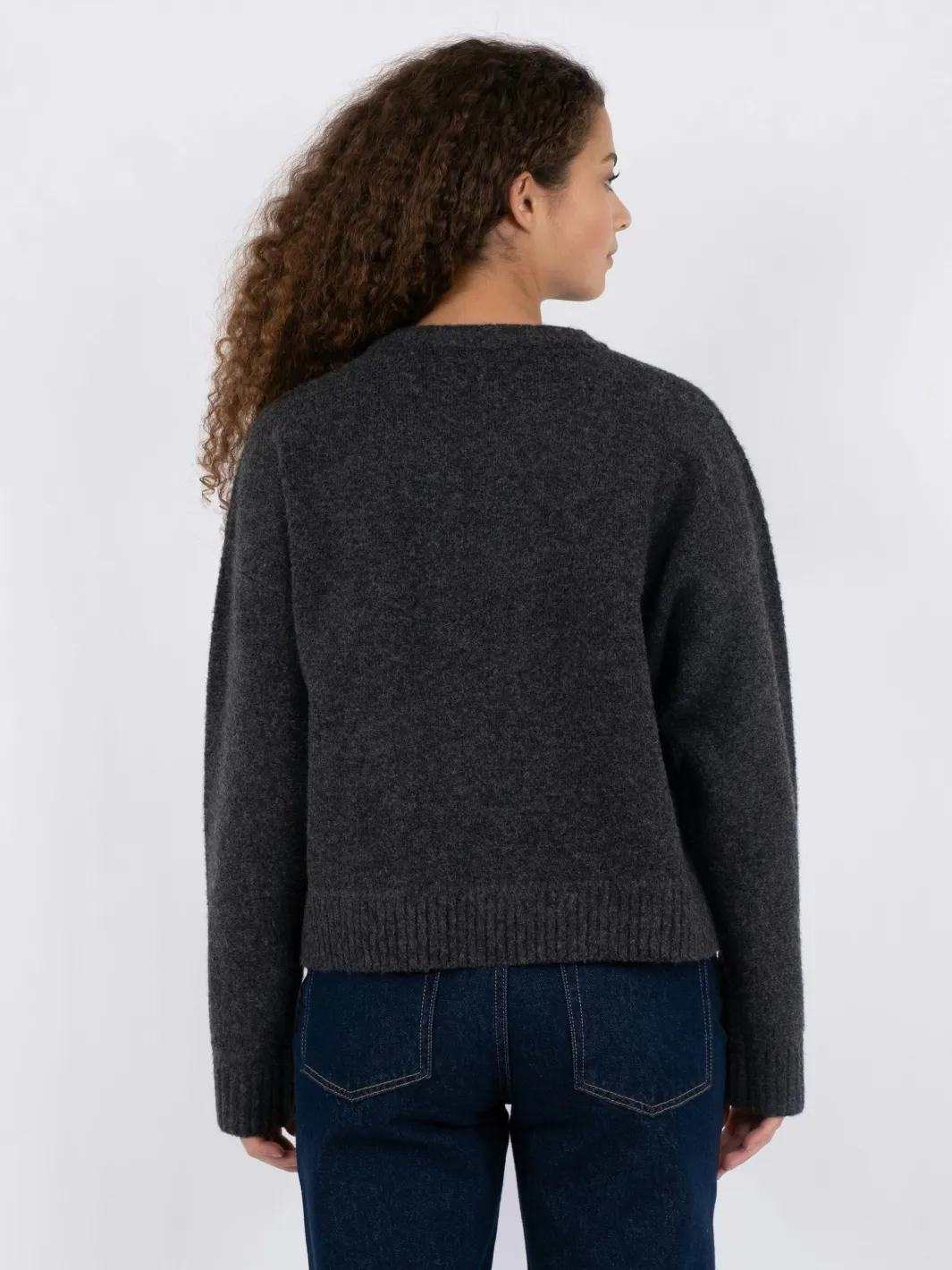 Neo Noir Detri Solid Knit Blouse Antracit