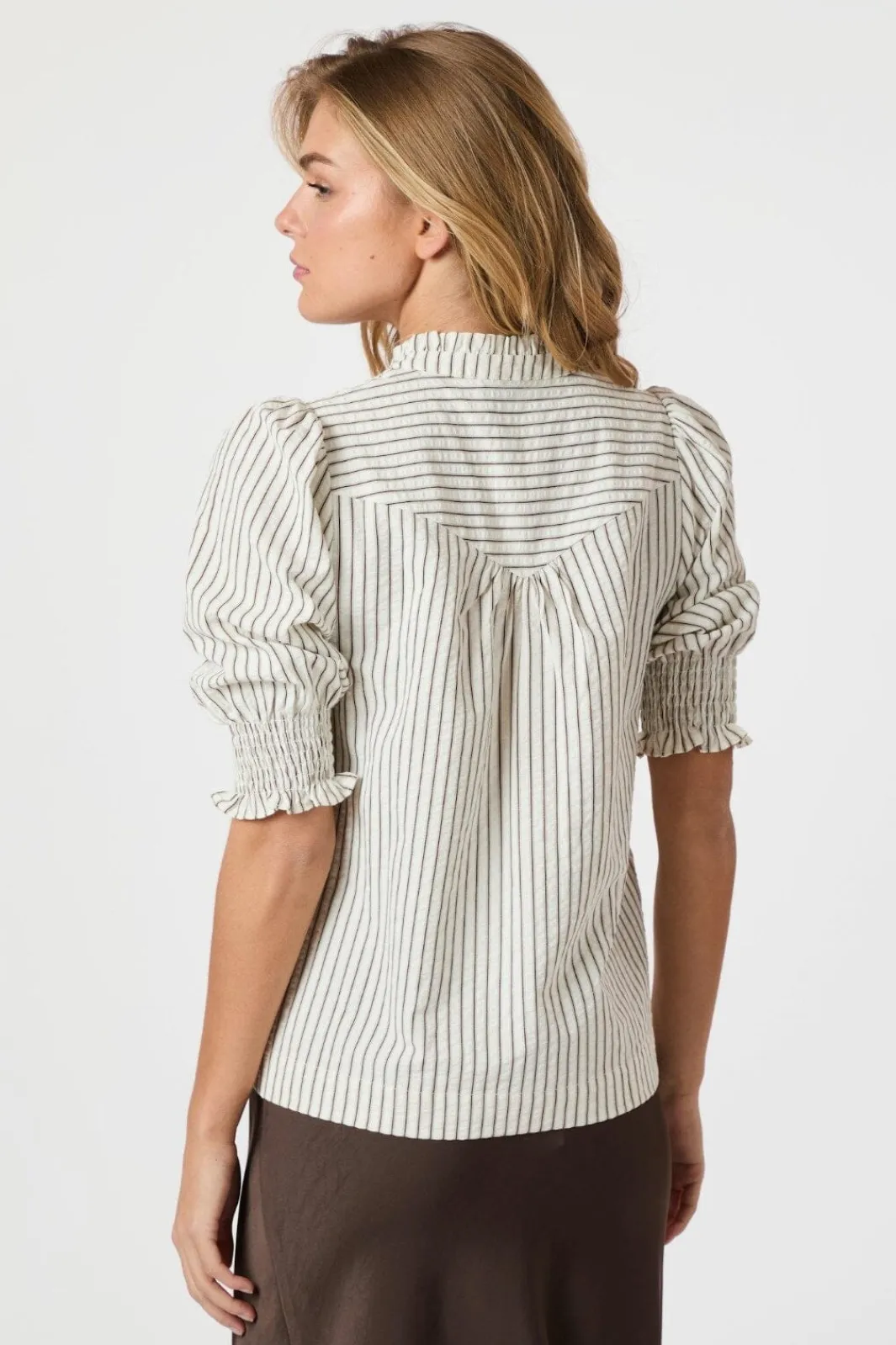 Hot Neo Noir Diana Crepe Stripe Blouse 165203 210