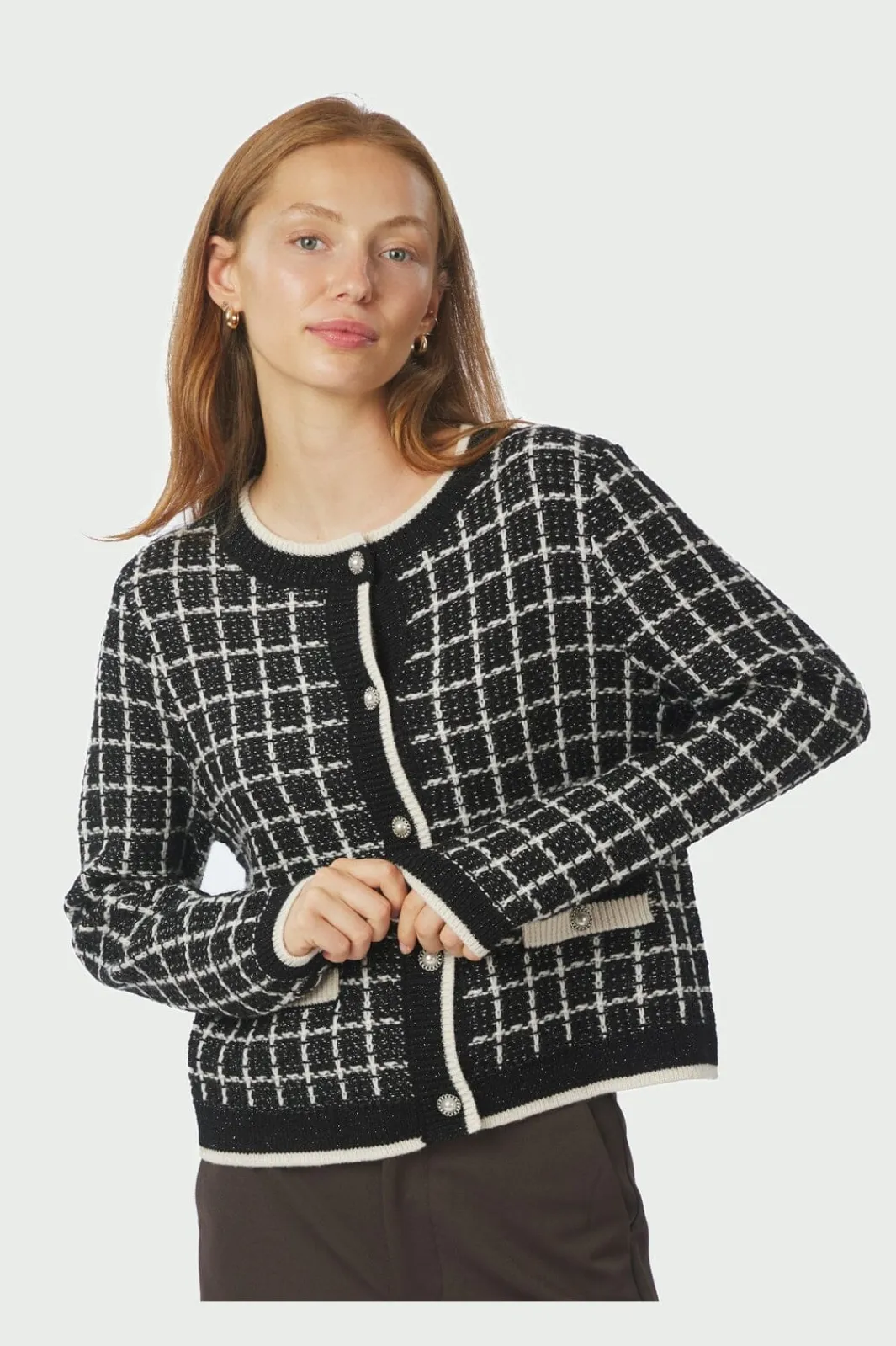 Neo Noir Doro Stitch Knit Cardigan 164513 100