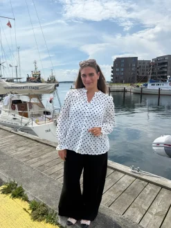 Best Dear Molly Dot Blouse 127510B White W.black Dots