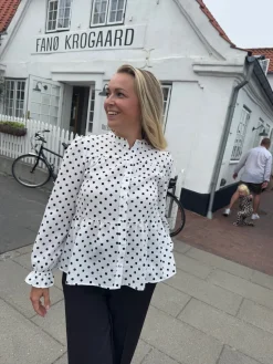 Best Dear Molly Dot Blouse 127510B White W.black Dots