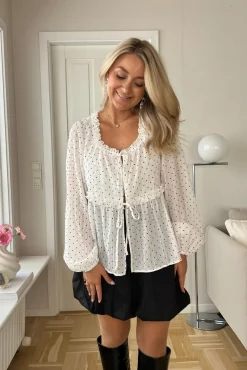 Hot Dear Molly Dot Bow 156761C White W.black Dots