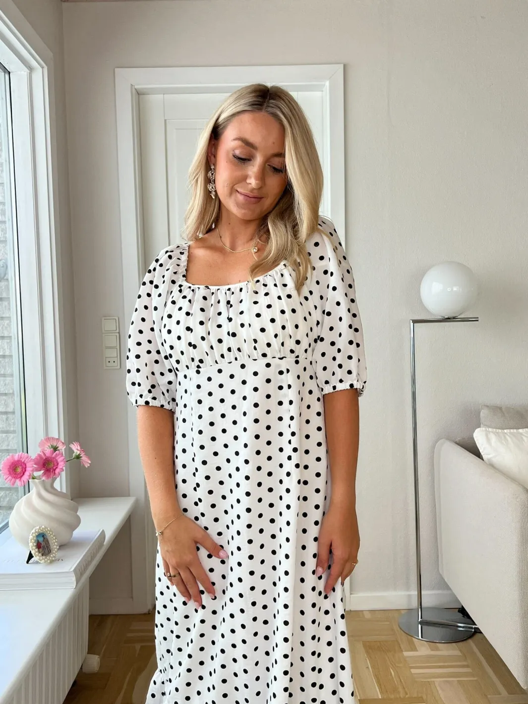 Online Dear Molly Dot Dress 129650B White W.black Dots