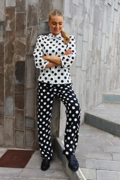 Hot Liberte Dot Pants 22365 Black White Big Dot