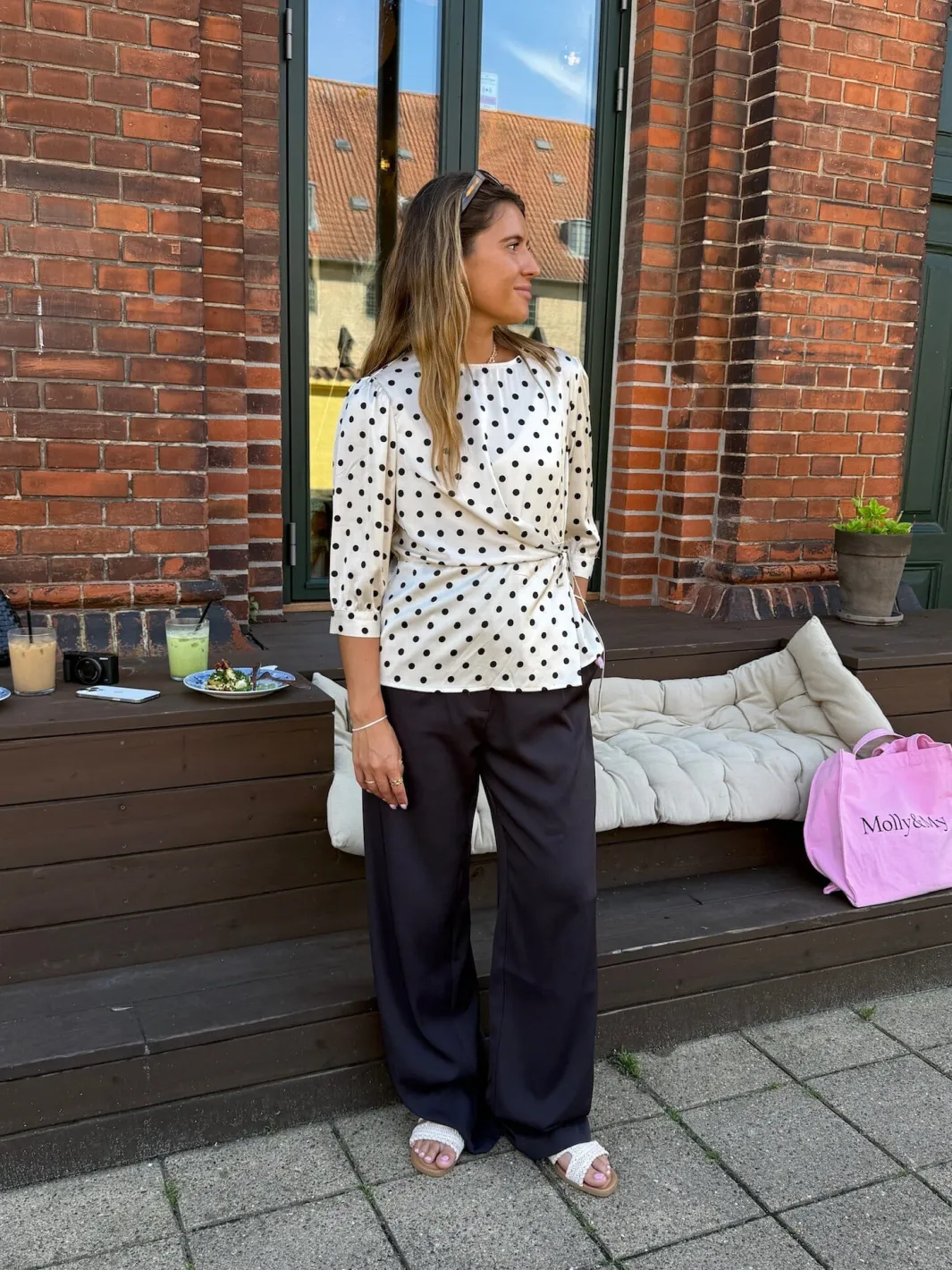 Outlet Dear Molly Dot Top 155563C White W.black Dots