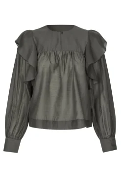 New Second Female Dream Ruffle Blouse 60192 4071 Wren