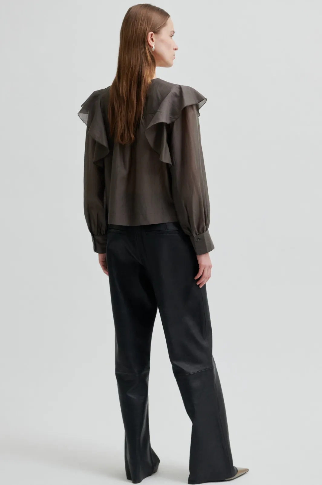 New Second Female Dream Ruffle Blouse 60192 4071 Wren