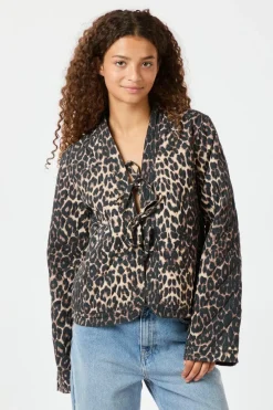 Neo Noir Dubbie Leo Quilt Jacket Leopard