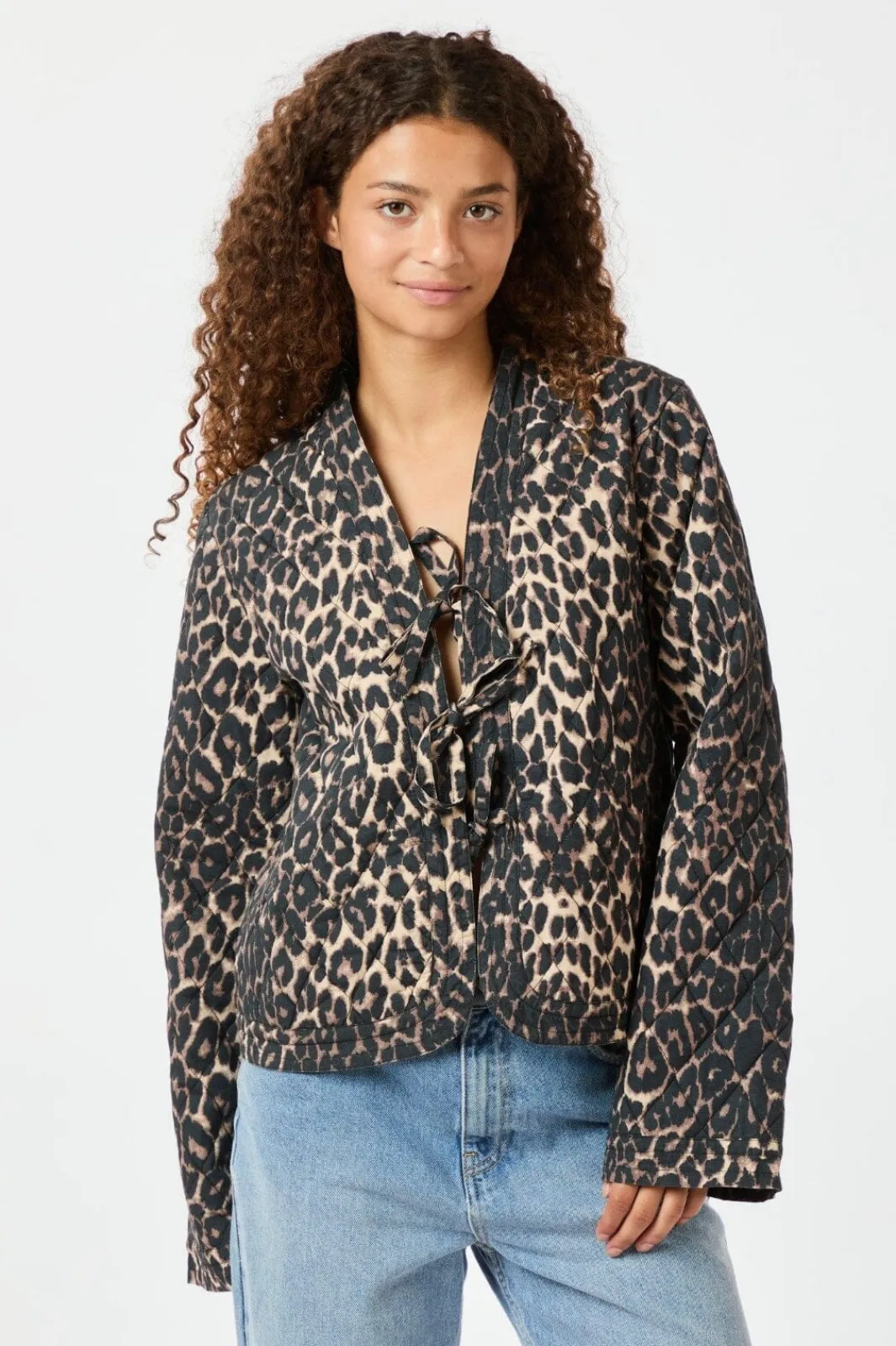 Neo Noir Dubbie Leo Quilt Jacket Leopard