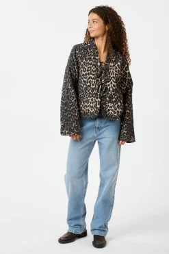 Neo Noir Dubbie Leo Quilt Jacket Leopard