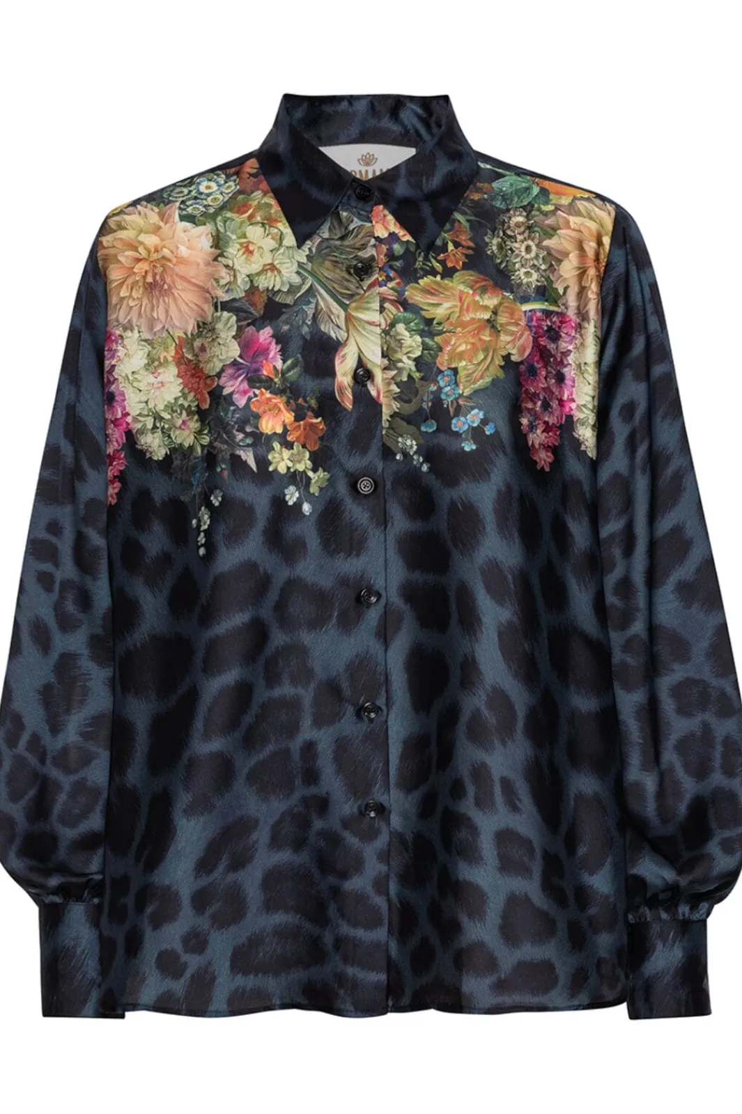 Sale Karmamia Elle Shirt Navy Flower Leopard