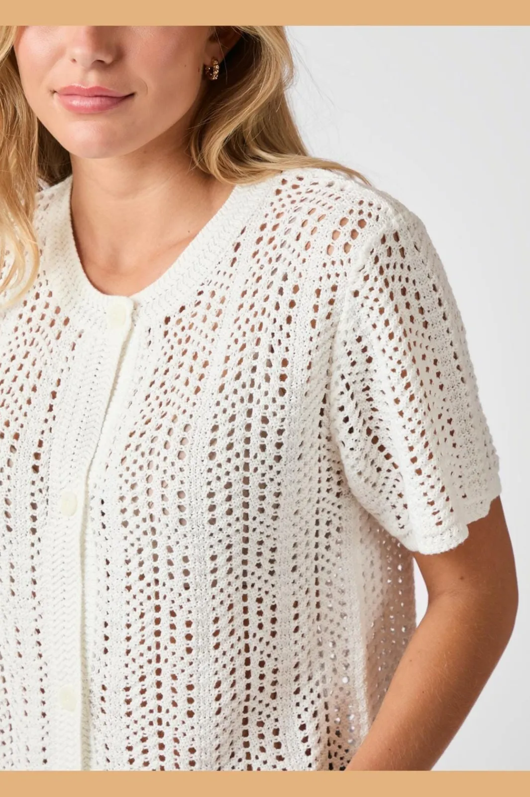 New Neo Noir Ellen Crochet Knit Cardigan 161641 120