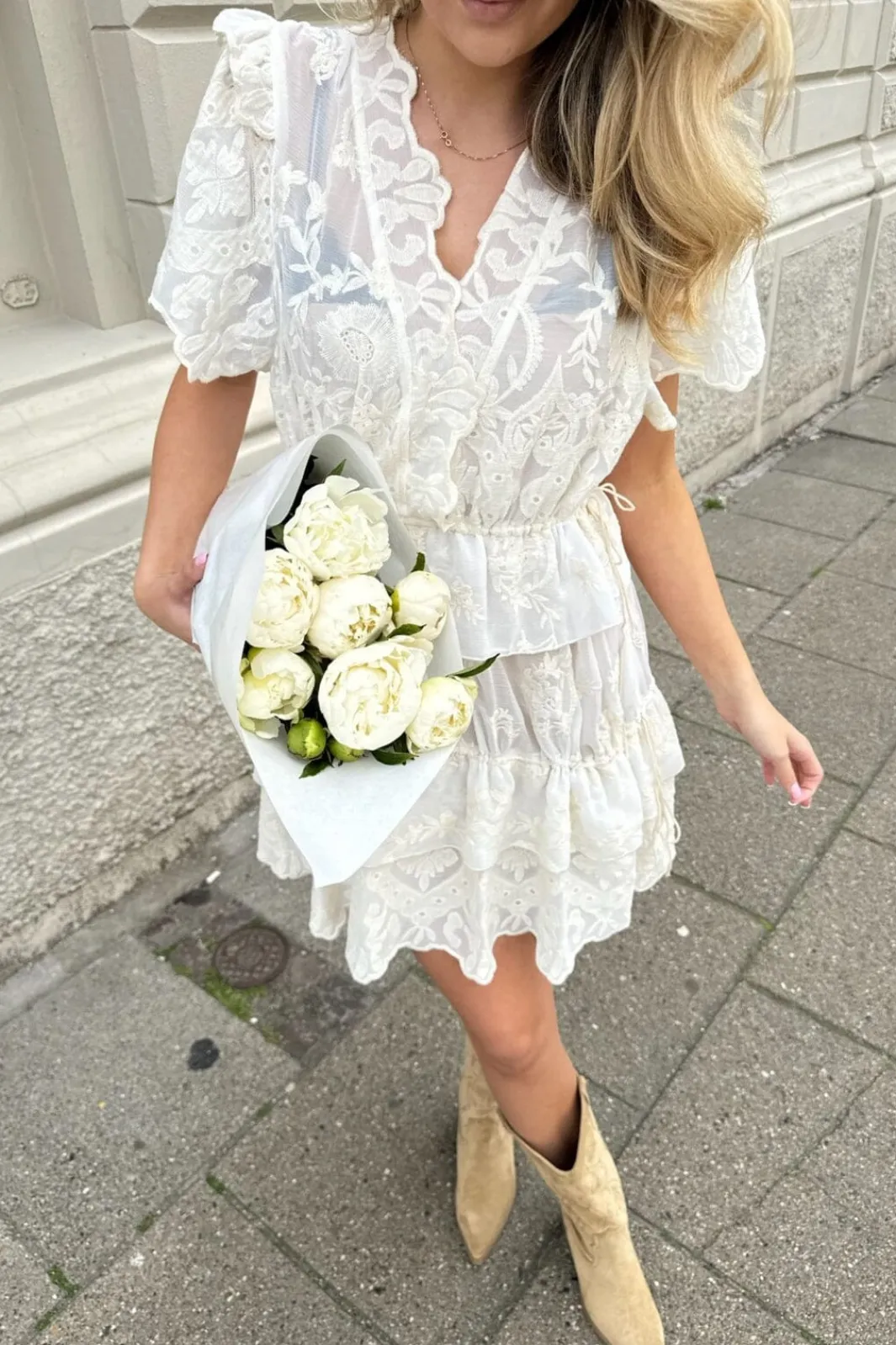 BYIC Ellinoric Lace Layer Dress vw Vintage White