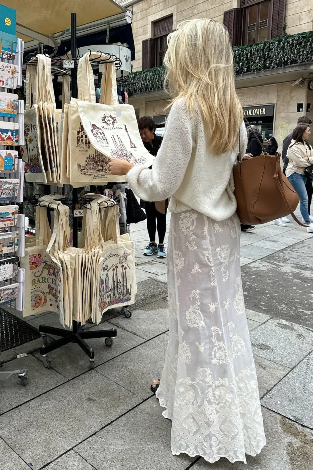 New BYIC Ellinoric Lace Maxi Skirt vw Vintage White