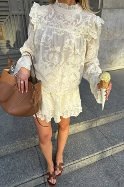 Hot BYIC Ellinoric Lace Mini Skirt vw Vintage White