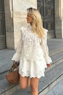 Hot BYIC Ellinoric Lace Mini Skirt vw Vintage White