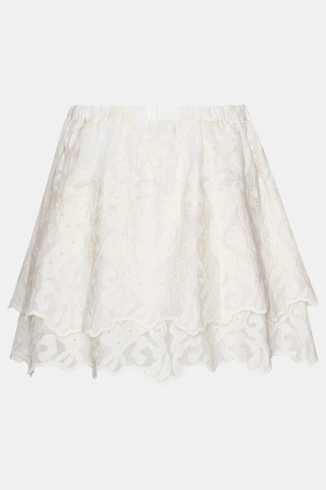 Hot BYIC Ellinoric Lace Mini Skirt vw Vintage White