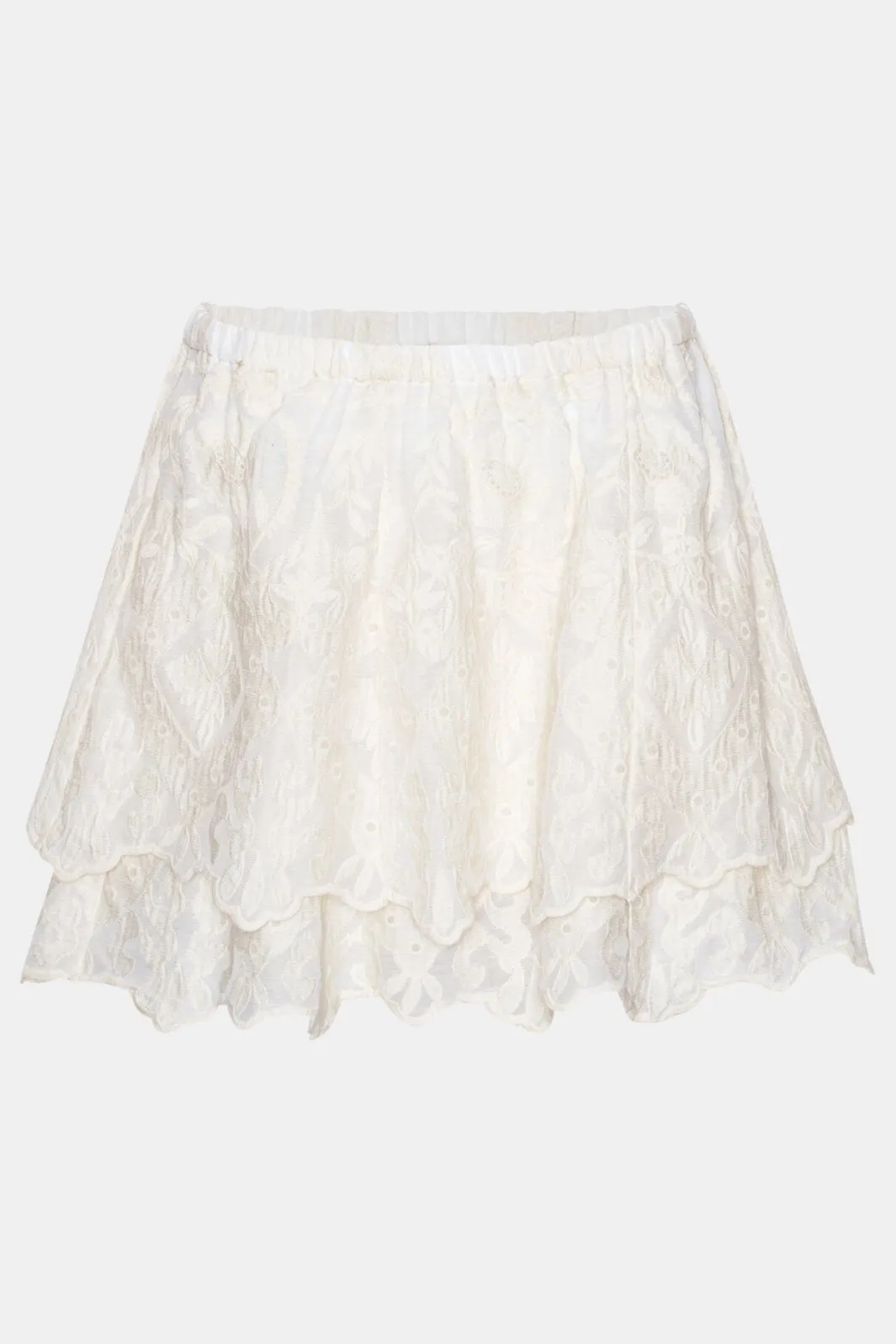 Hot BYIC Ellinoric Lace Mini Skirt vw Vintage White