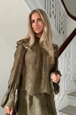 Clearance BYIC Ellinoric Lace Shirt 2550 Vintage Olive