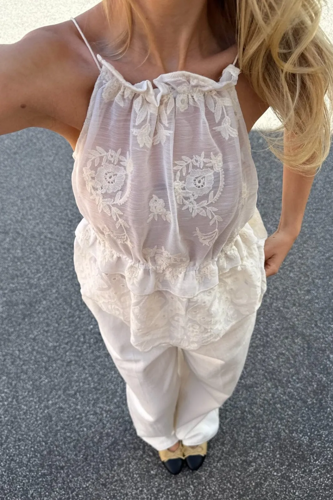 BYIC Ellinoric Lace Top vw Vintage White