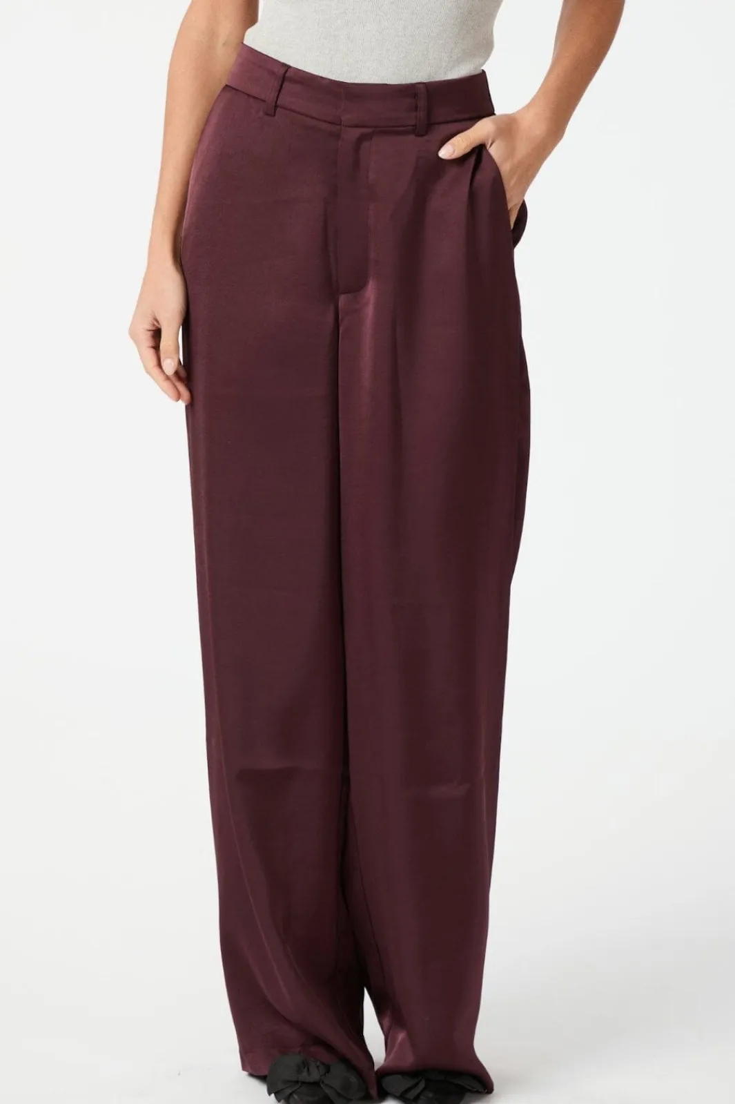 Online Neo Noir Emmett Heavy Sateen Pants 164136 Burgundy