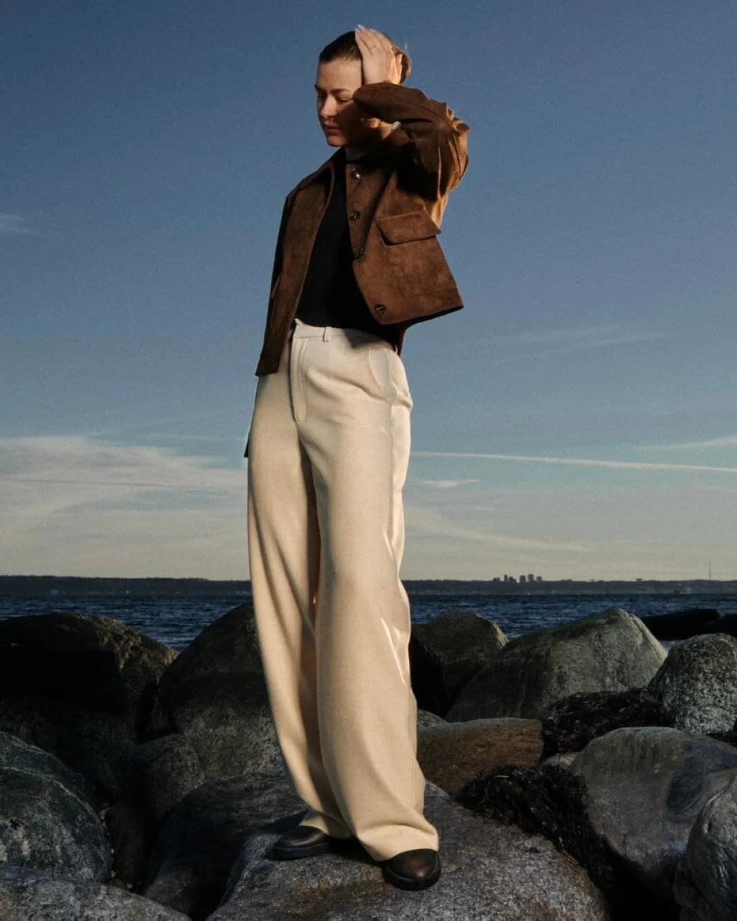 New Neo Noir Emmett Melange Pants 165059 976