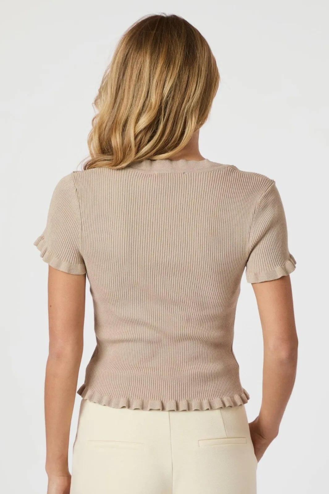 Clearance Neo Noir Esla Frill Knit Tee 164432 213